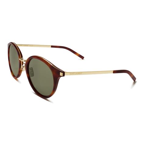 ysl sl57 003|Saint Laurent Round Havana Sunglasses SL 57 003 49.